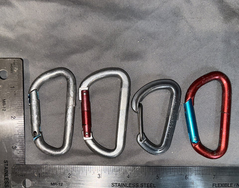 4 Vintage Black Diamond, etc. Mini Carabiners Not Rated For Climbing